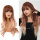 Brown Ash Long Wavy Synthetic Wig With Bangs